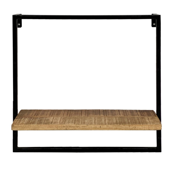 Hangplank - wandplank - boekenkast - Dock metalen frame zwart - Afmeting 50x50x25 cm