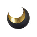 Kaarsenhouder - Kaarsenhouder gemaakt in de vorm van een maan/sikkel, zwart mat verguld van binnen