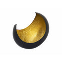 Kaarsenhouder - Kaarsenhouder gemaakt in de vorm van een maan/sikkel, zwart mat verguld van binnen