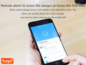 Alarm bij waterlekkage - Overstromings- en waterpeilalarm - Akoestisch en lichtalarm - WIFI met alarm voor uw mobiele telefoon