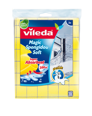 Vileda Soft Sponge Cloth - Pak van 3 stuks - Handig voor oppervlaktedesinfectie